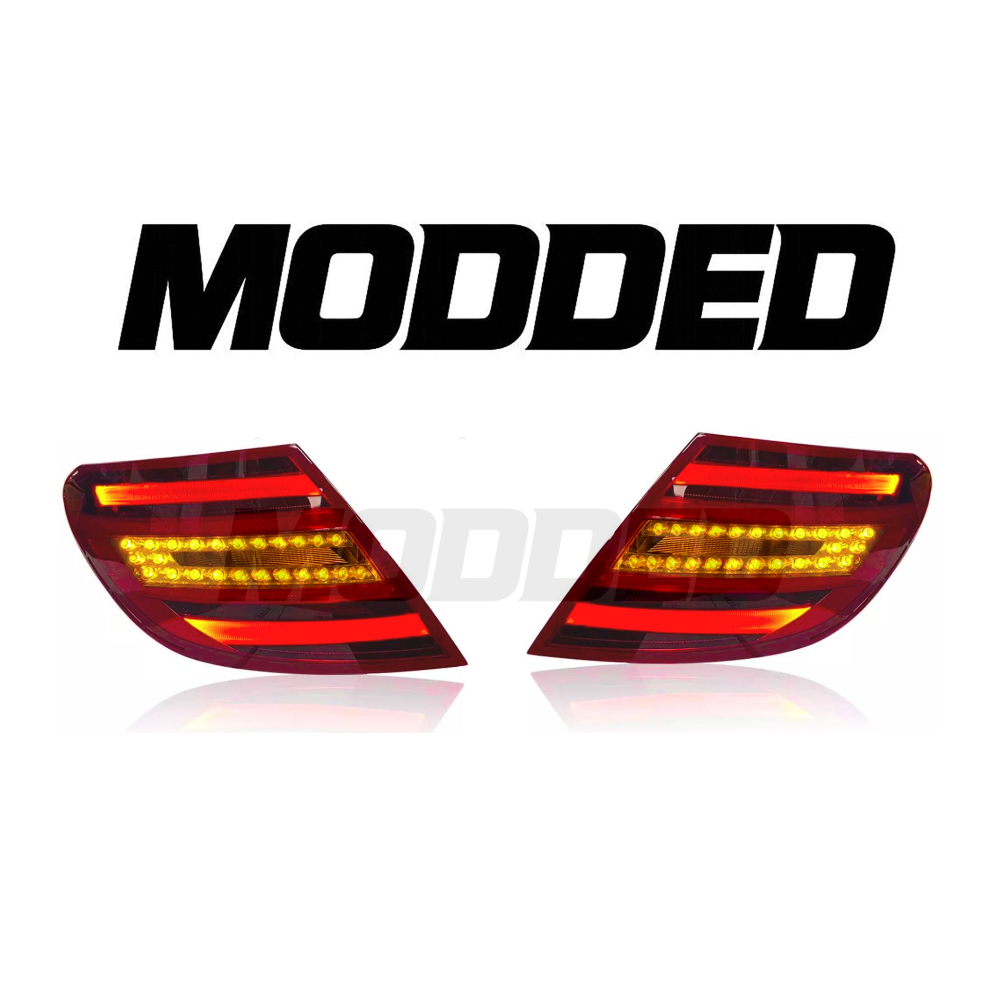 Mercedes-Benz C Class W204 Taillights (2007–2014) - OEM Style Red