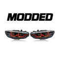 BMW 4 Series F32/F82 Headlights (2014–2020) – OEM IKON Style (Switchable Yellow/White/Red DRL)