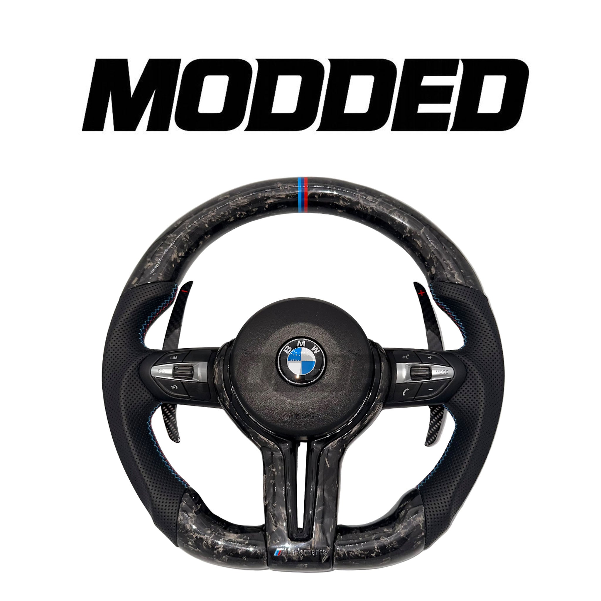 BMW Flat Bottom Forged Carbon Steering Wheel
