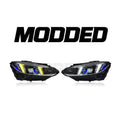 BMW 4 Series G22/G82 Headlights (2021–2024) – LCI Snake Eyes Style (Switchable Yellow/White DRL)