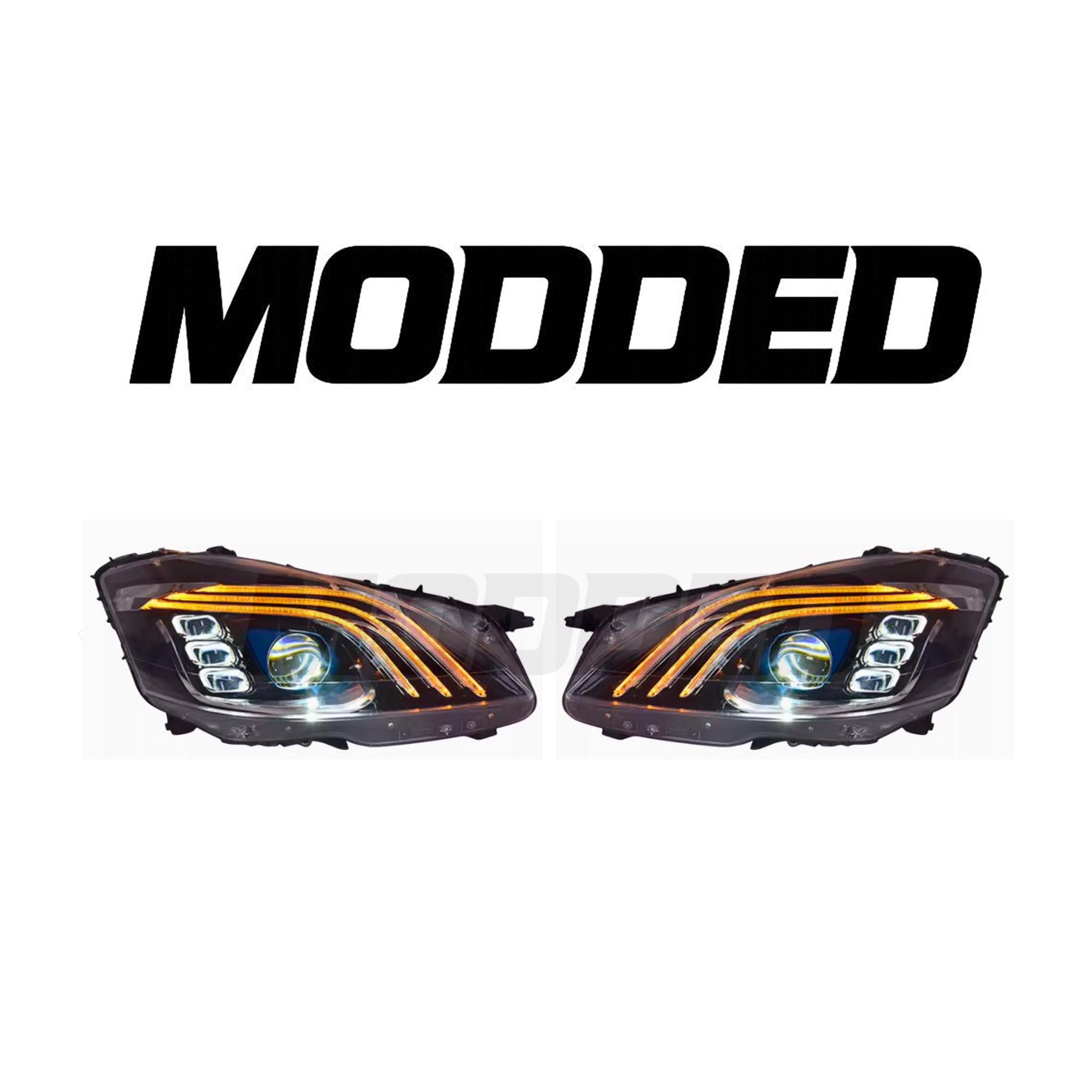 Mercedes-Benz S Class W221 Headlights V3 Smoked (2006-2012)