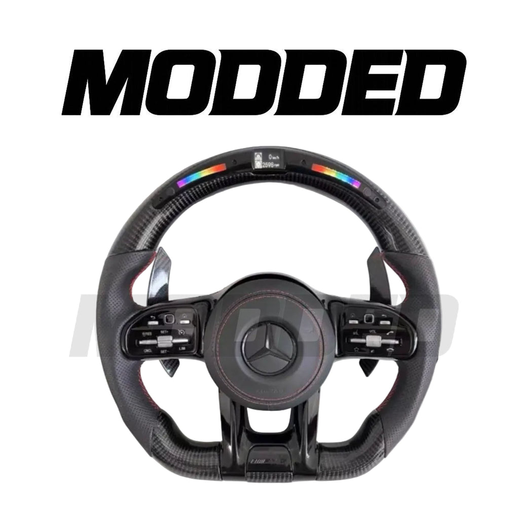Mercedes Benz AMG LED Steering Wheel Carbon Fibre & Leather OEM Style