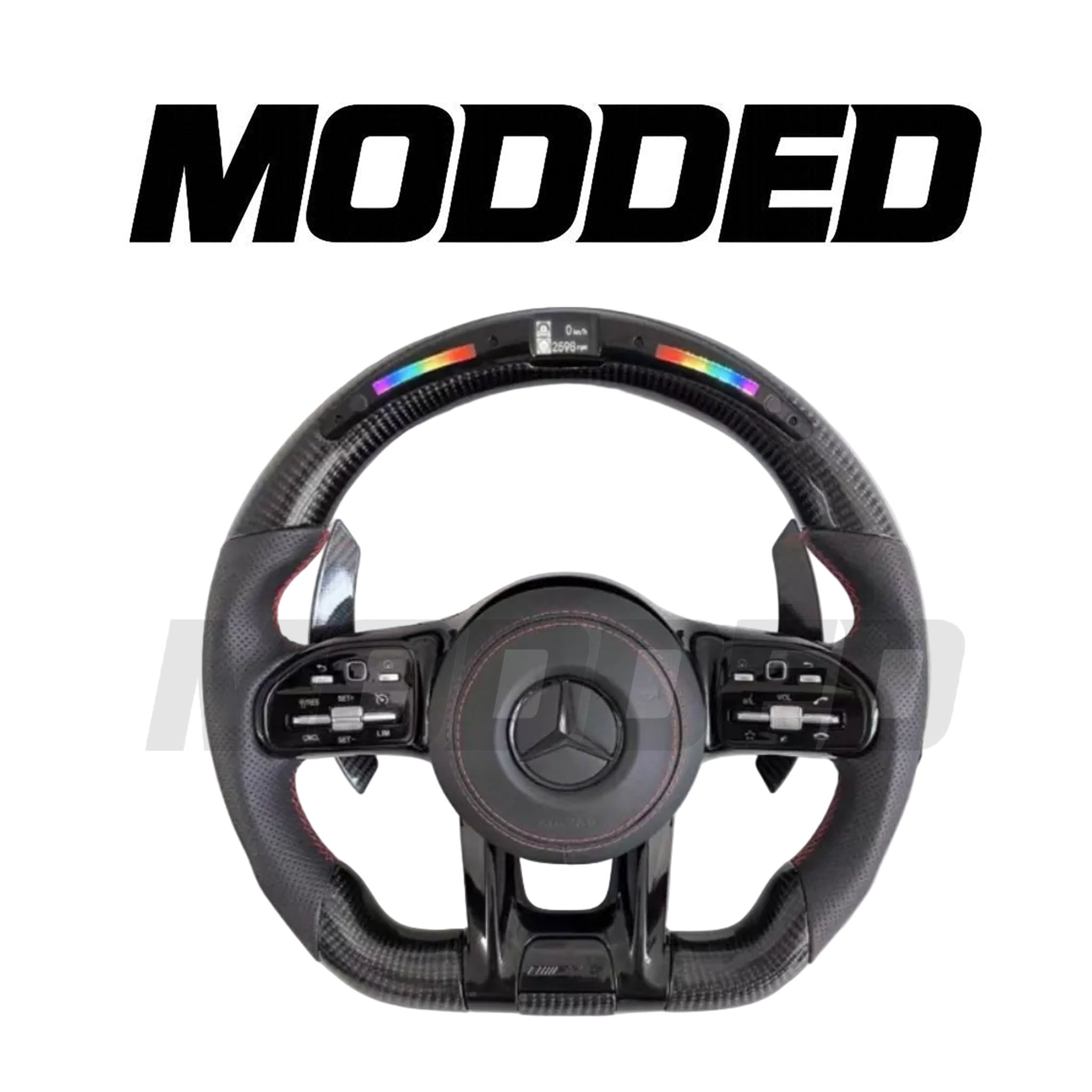 Mercedes Benz AMG LED Steering Wheel Carbon Fibre & Leather OEM Style