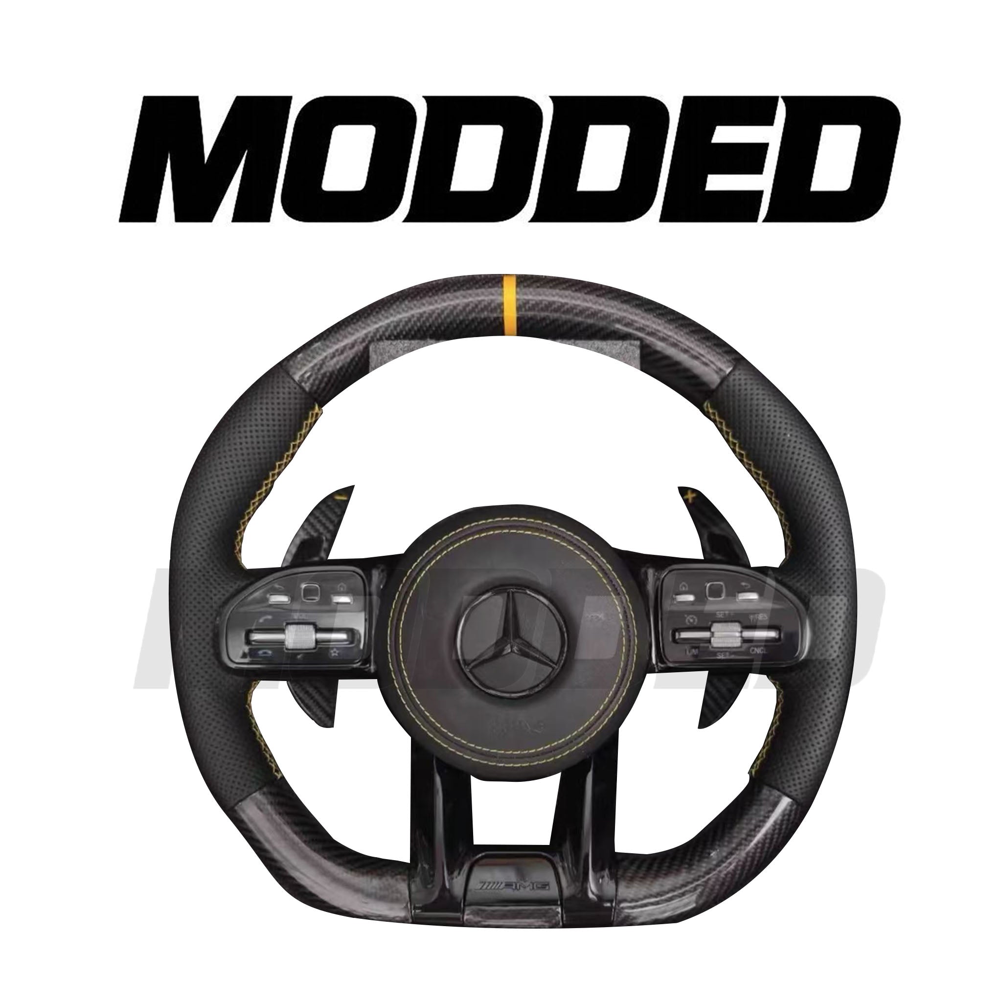 Mercedes Benz AMG Steering Wheel Carbon Fibre & Leather OEM Style