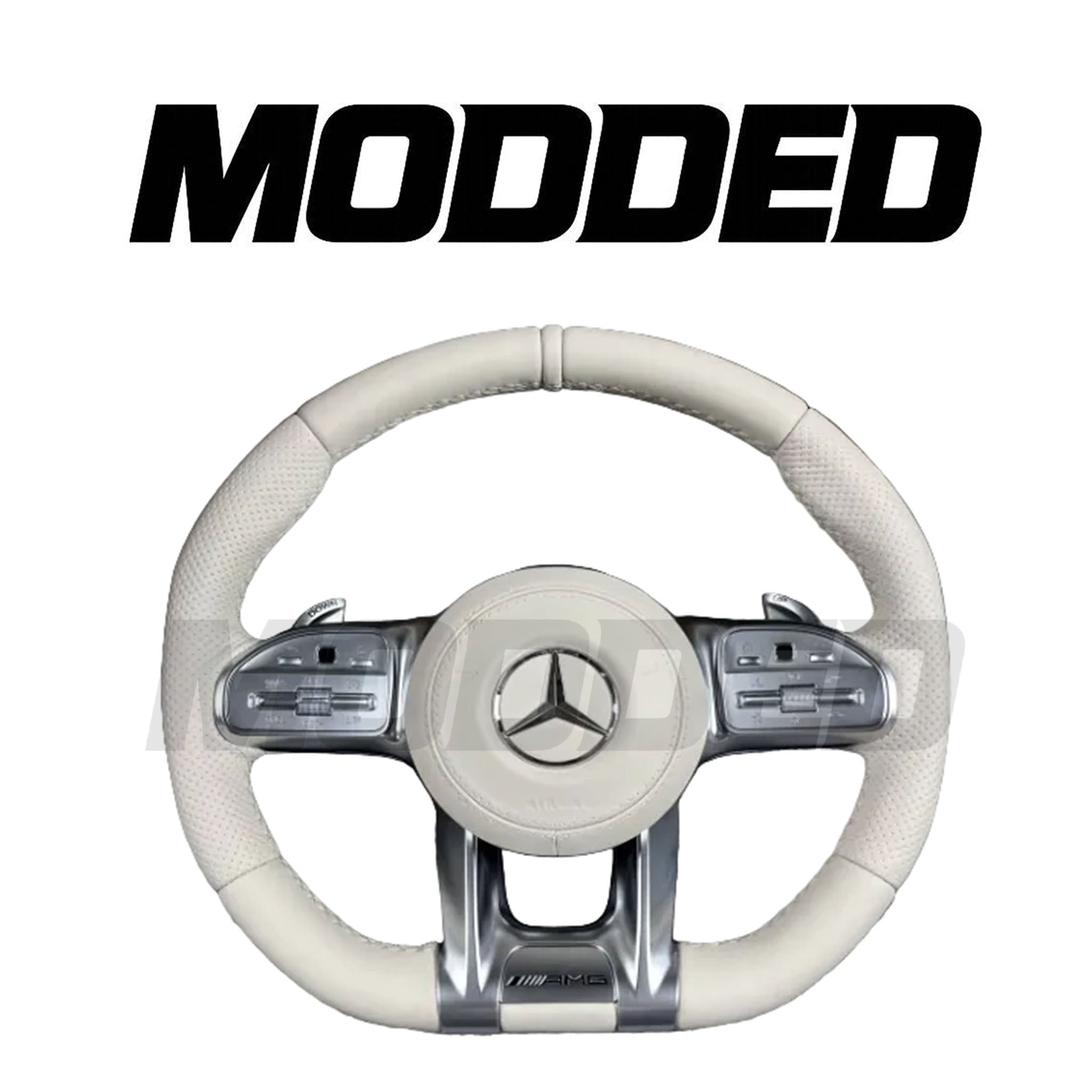 Mercedes Benz AMG Steering Wheel white Leather OEM Style