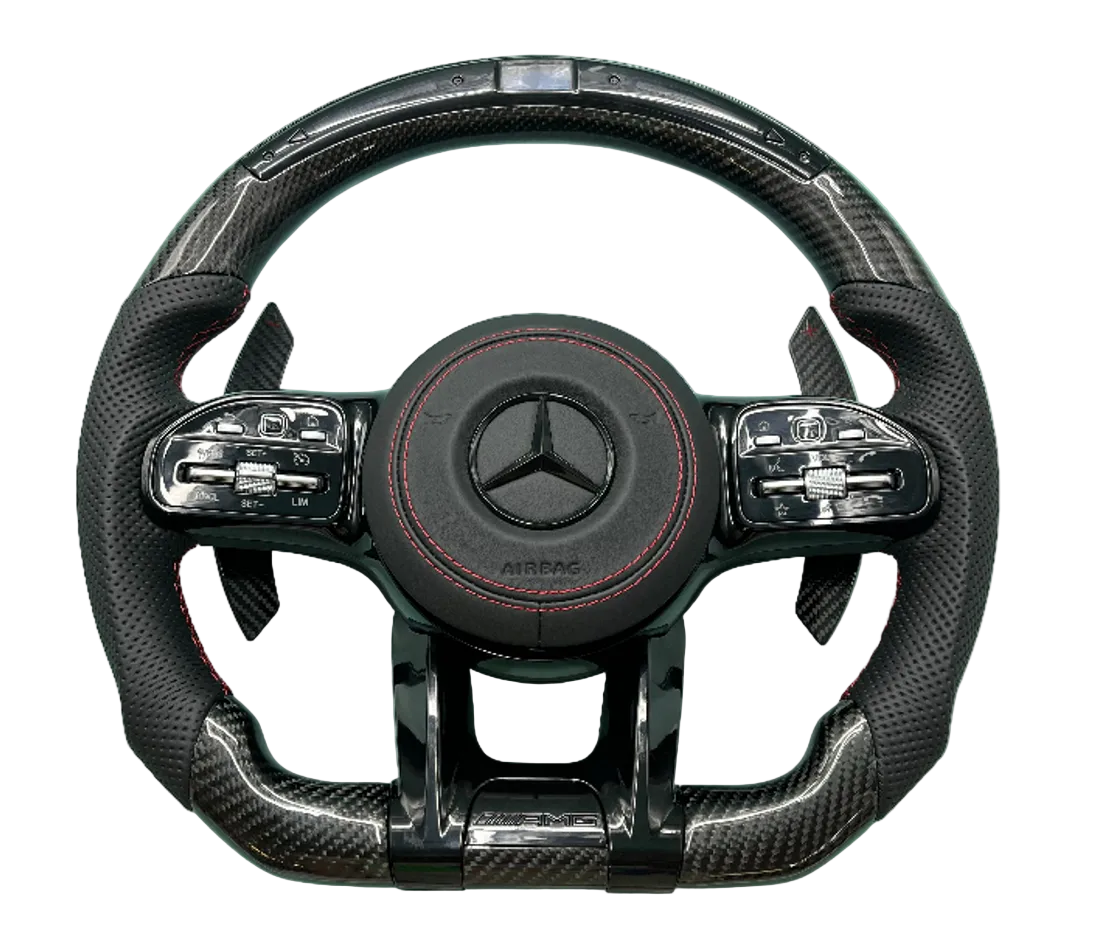 Mercedes Benz AMG LED Steering Wheel Carbon Fibre & Leather OEM Style