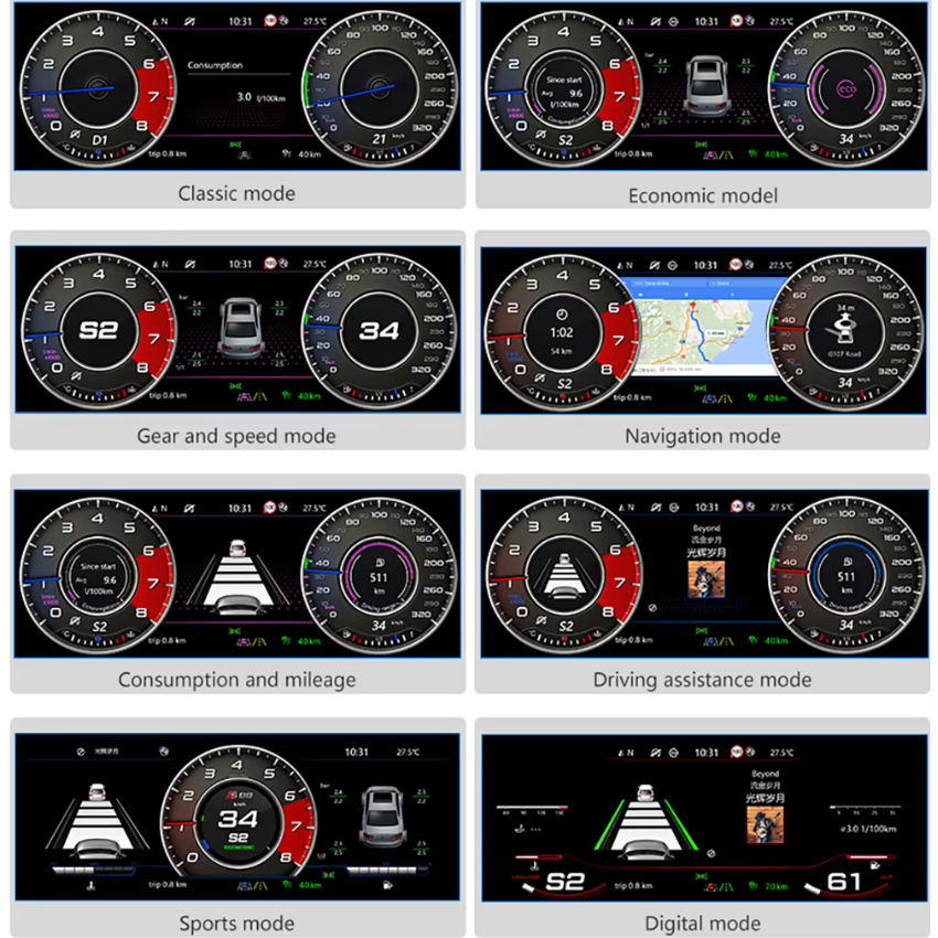Digital Cluster for VW B8 Passat CC, Golf MK7 & MK7.5