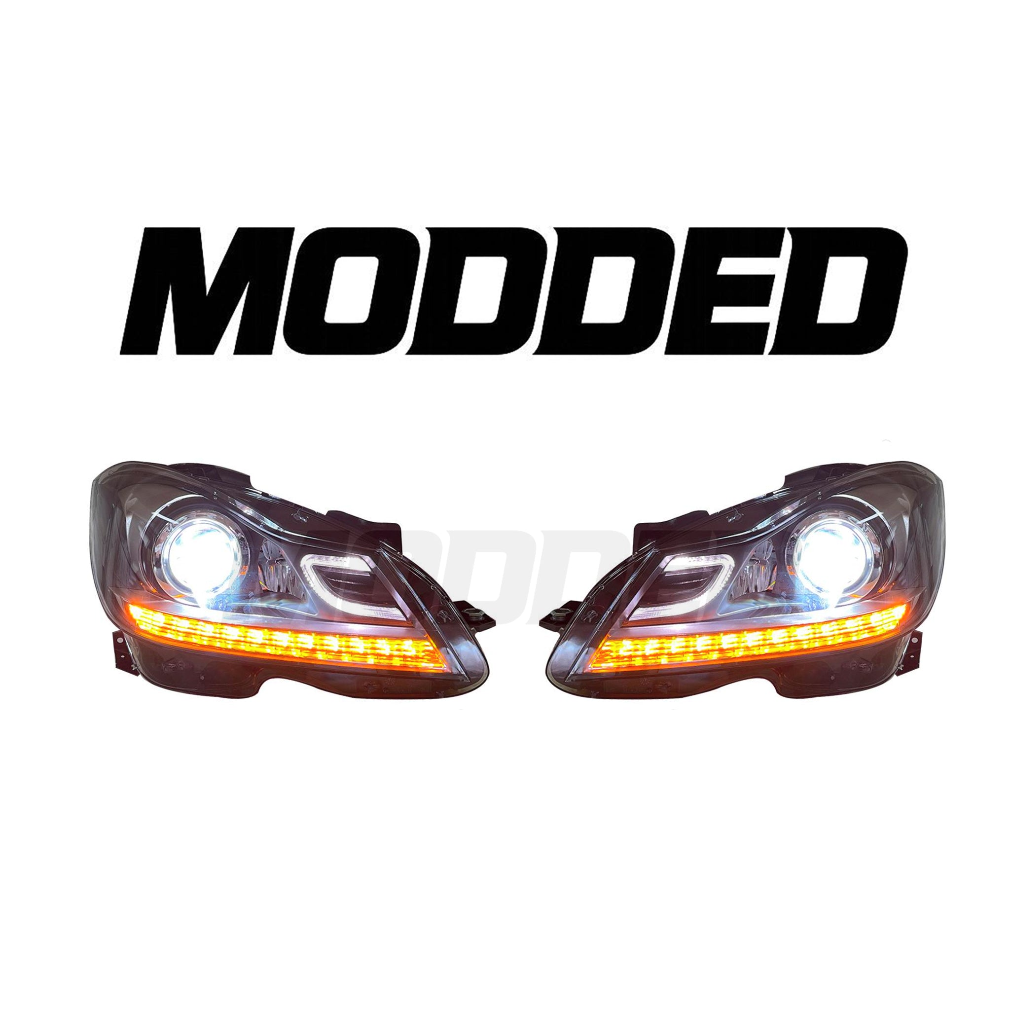 Mercedes-Benz C Class W204 Headlights V3 (2012-2014) Smoked
